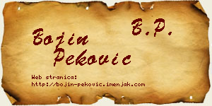 Bojin Peković vizit kartica